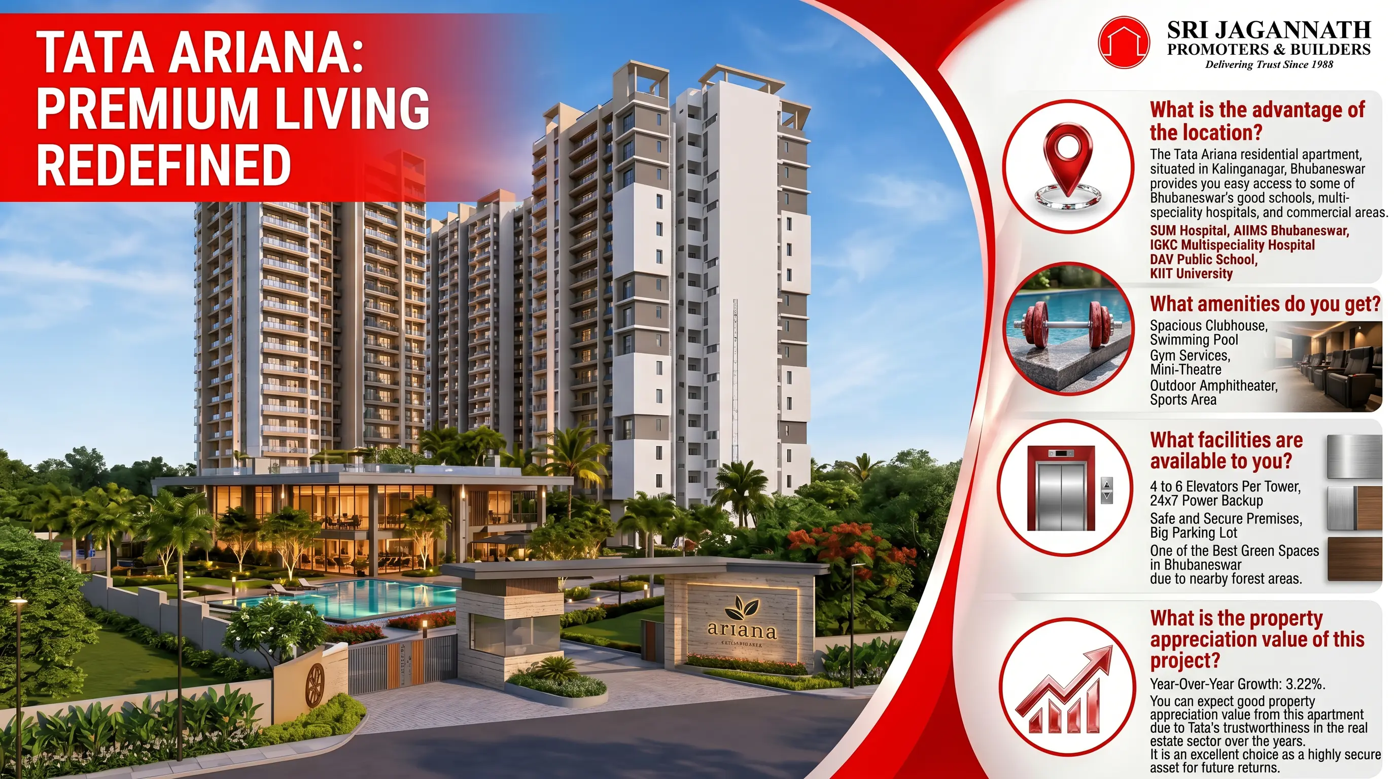 Why is Tata Ariana counted as one of the best luxury apartments in Bhubaneswar?