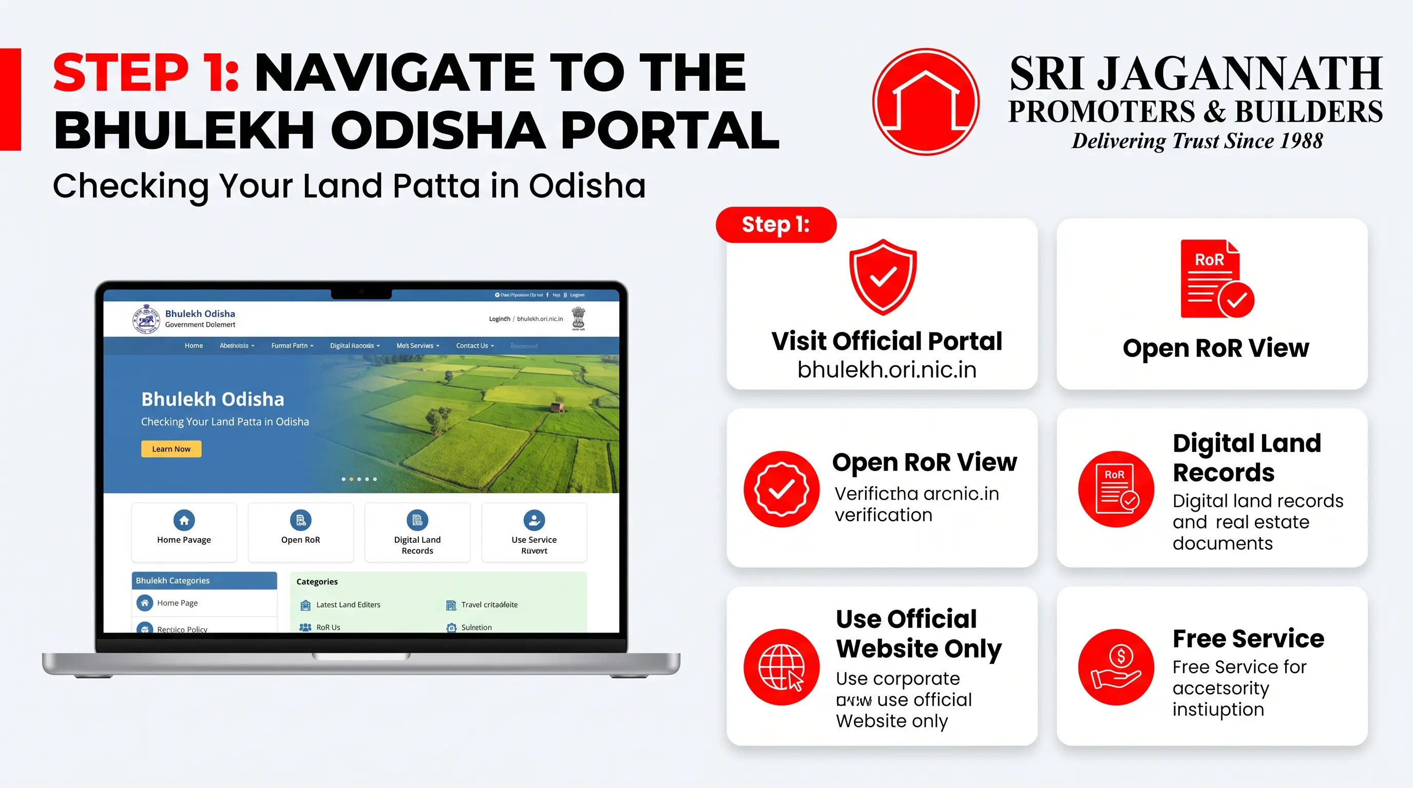 Step 1: Navigate to the Bhulekh Odisha Portal for Checking Your Land Patta in Odisha