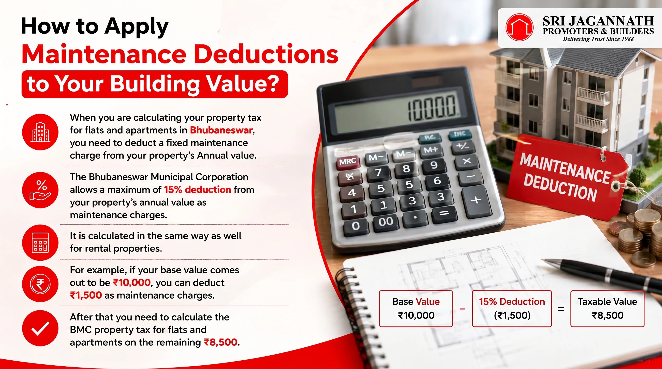 How to apply maintenance deductions to your building value?