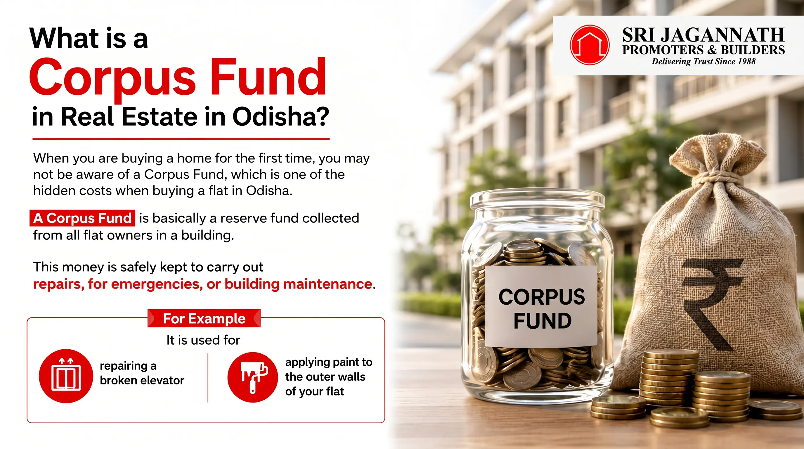 What is a Corpus fund in real estate in Odisha?