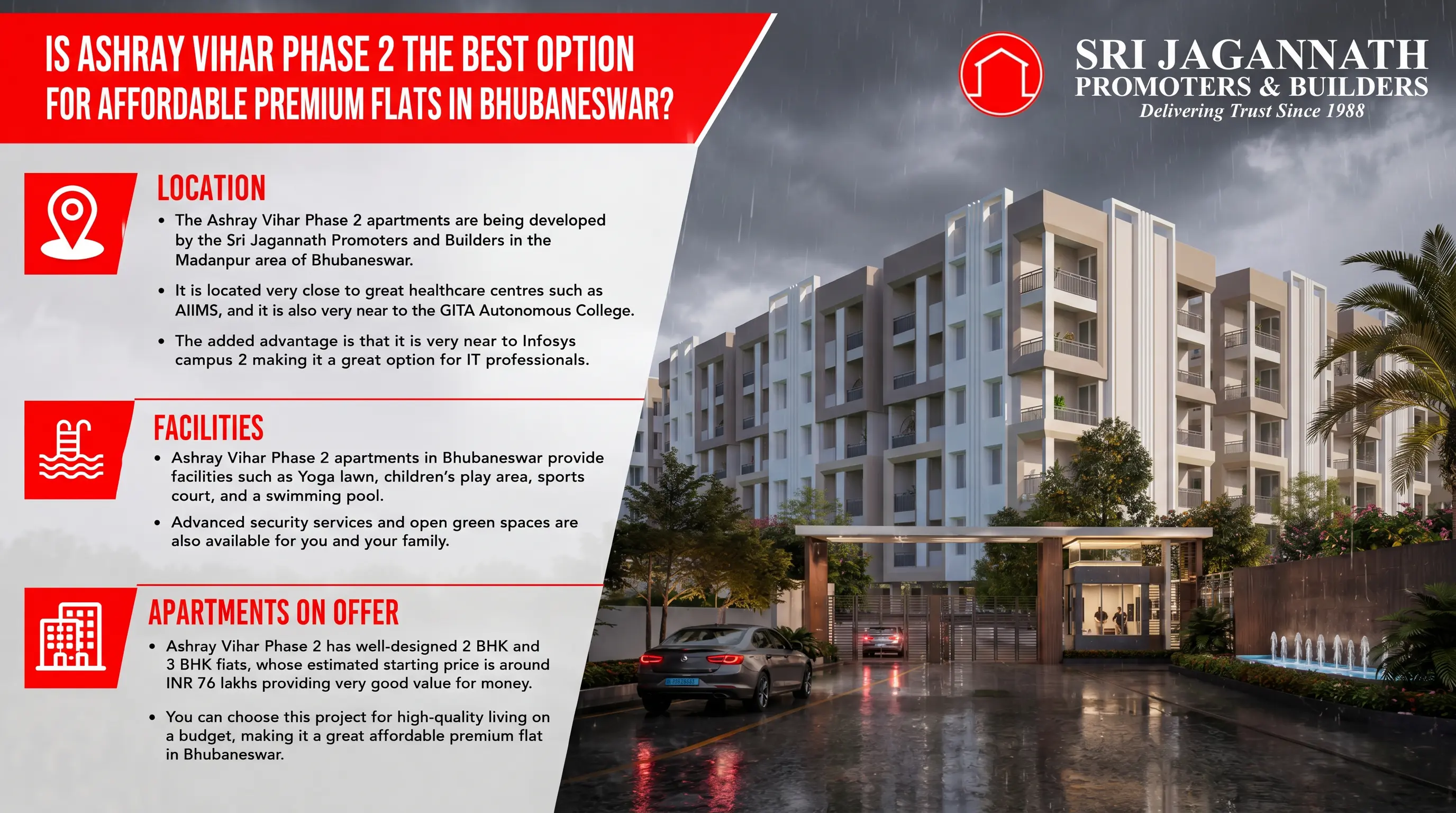 Is Ashray Vihar Phase 2 the best option for affordable and premium flats in Bhubaneswar?
