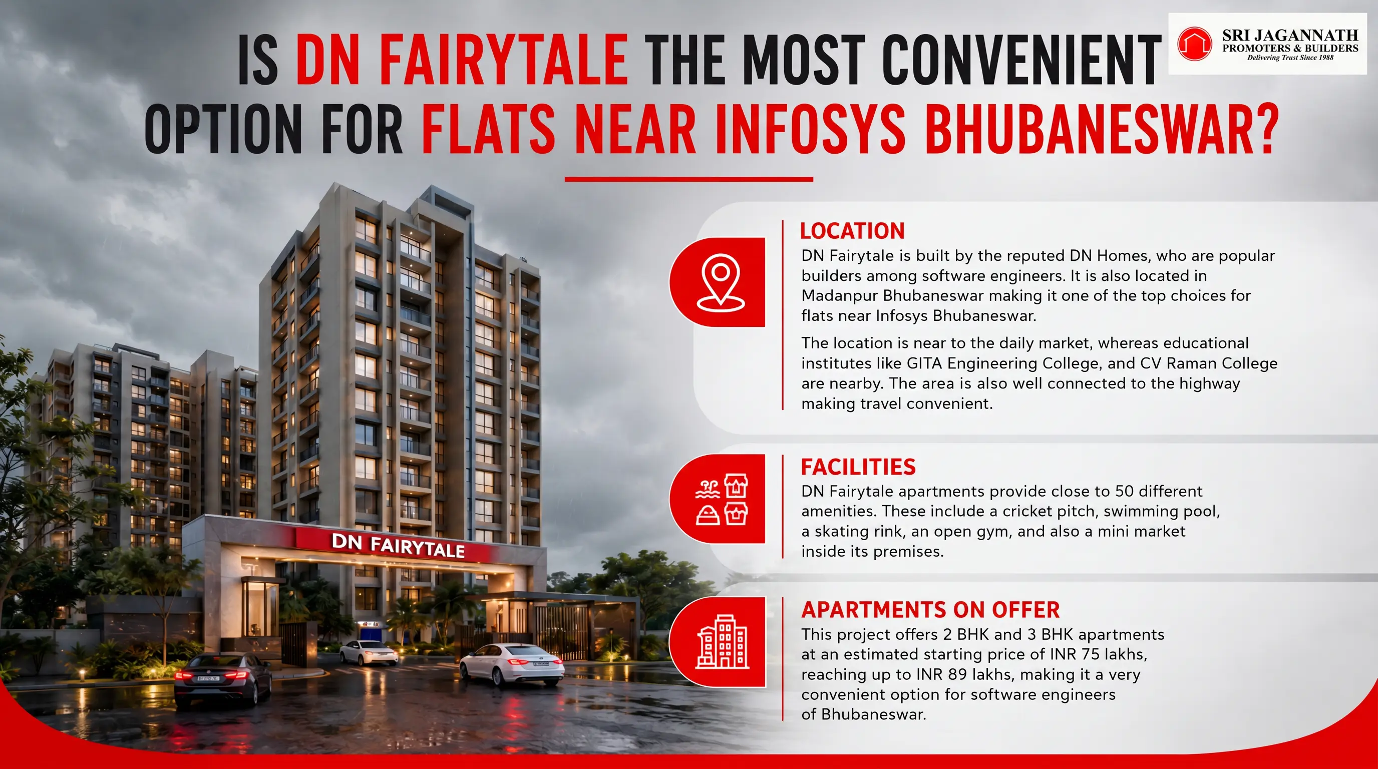 Is DN Fairytale the most convenient option for flats near Infosys Bhubaneswar?