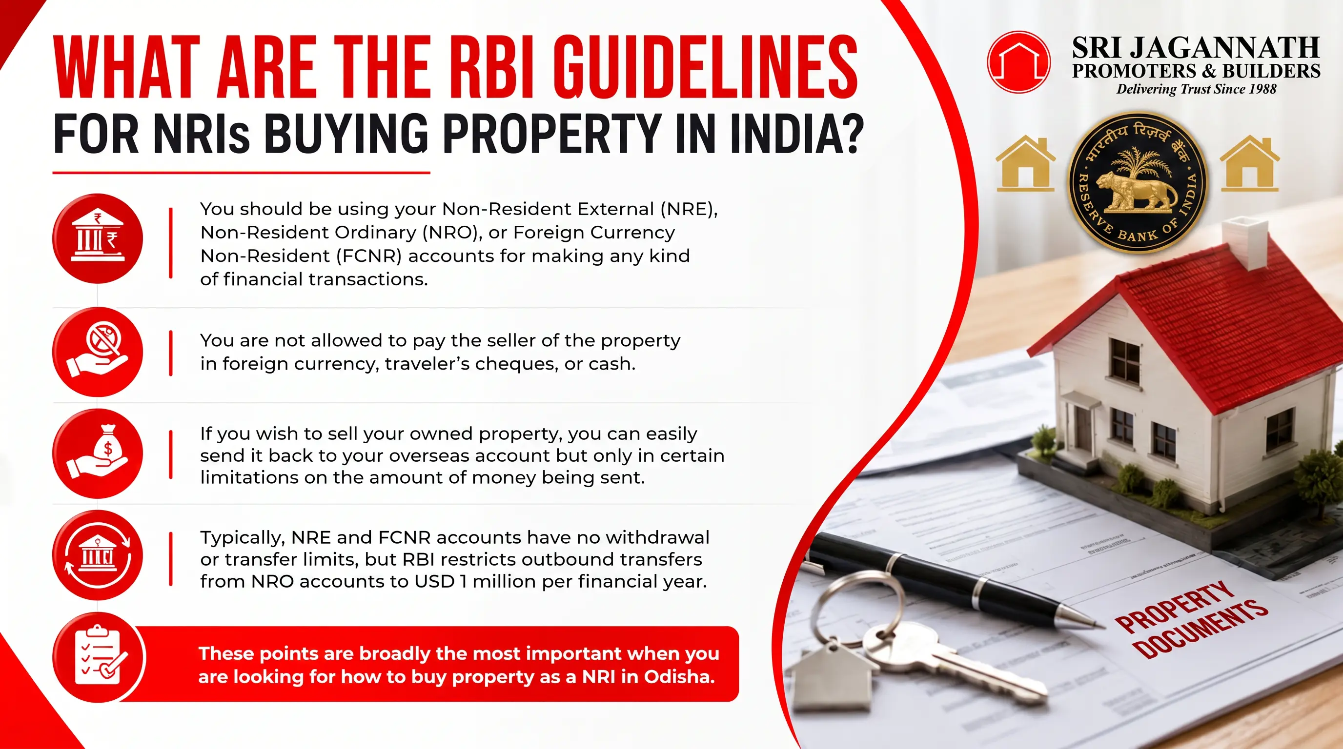 What are the RBI guidelines for NRIs buying property in India?