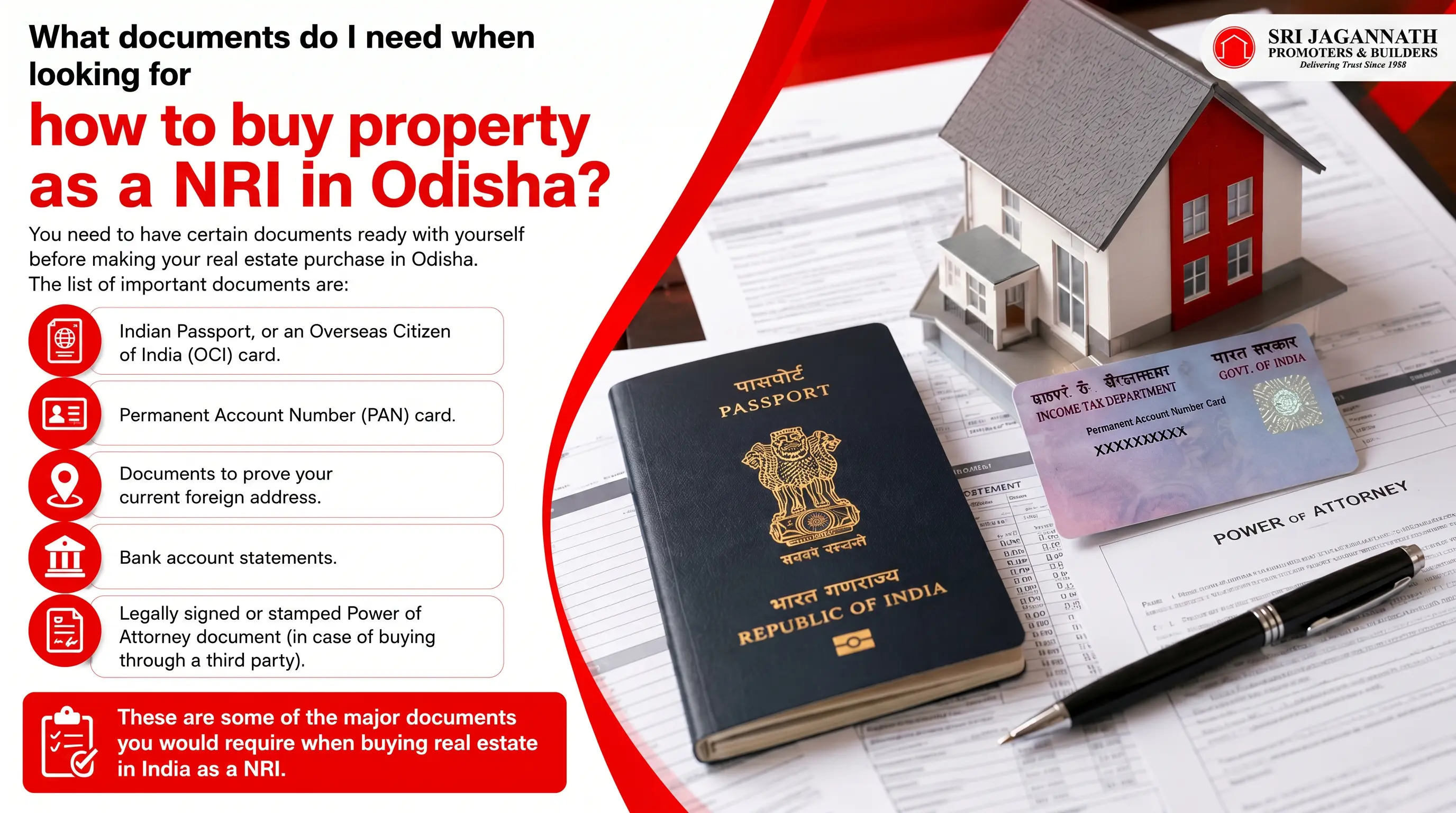 What documents do I need when looking for how to buy property as a NRI in Odisha?