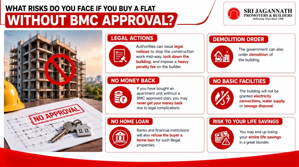 What risks do you face if you buy a flat without BMC approval?