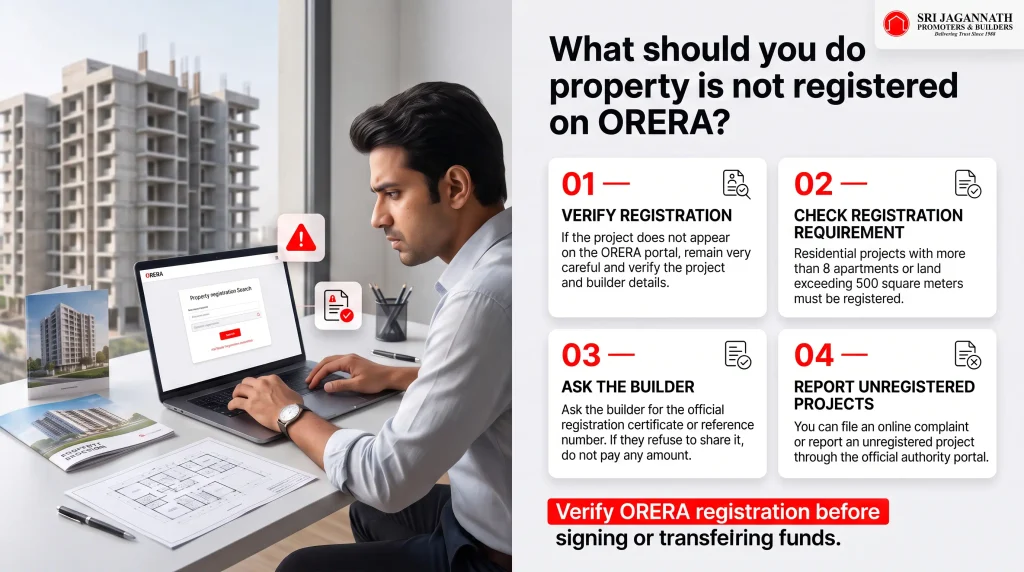 What should you do if a property is not registered on ORERA?